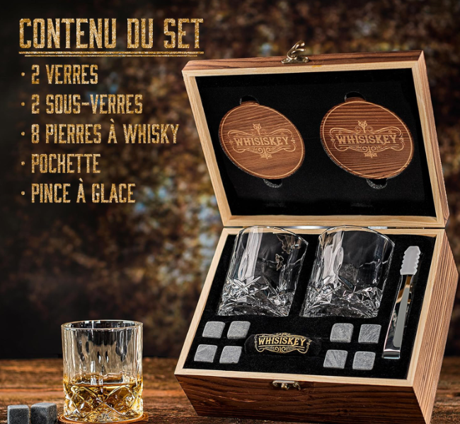 Gravure sur coffret à whisky en bois